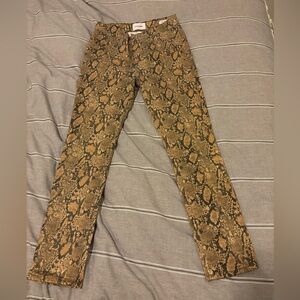 Frame Denim Snake Print Straight Leg Jeans